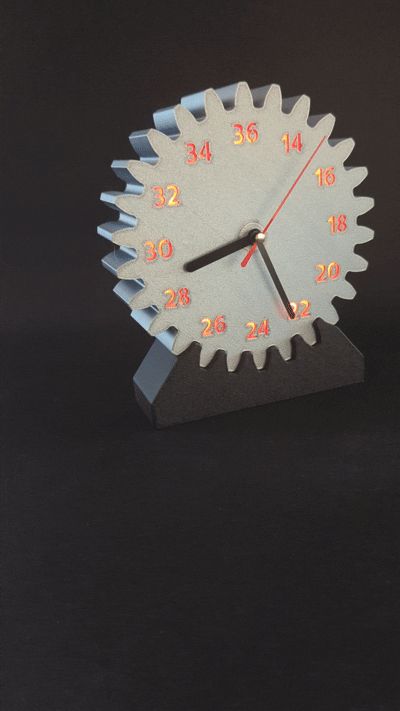 Gear Radio Clock with Backlit Digits