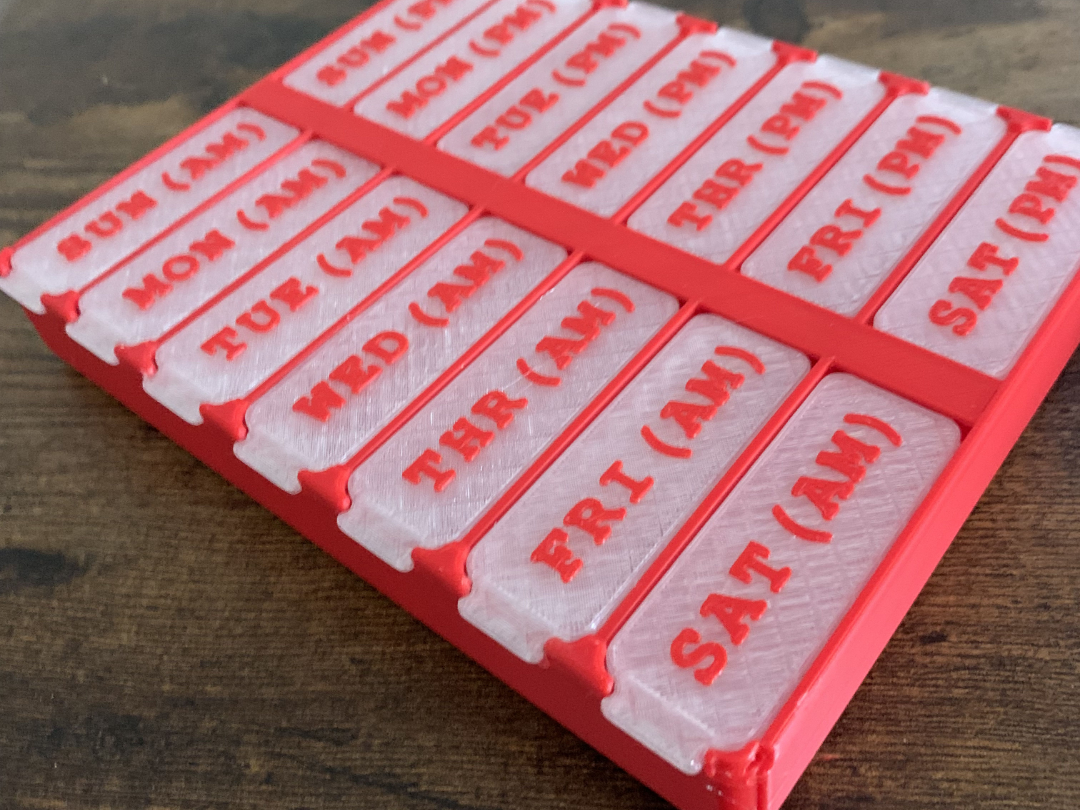 Weekly AM/PM Pill Organizer with Drop In Lid