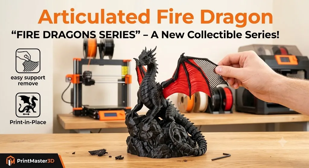 Articulated Fire Dragon - Free 3D Print Model - MakerWorld