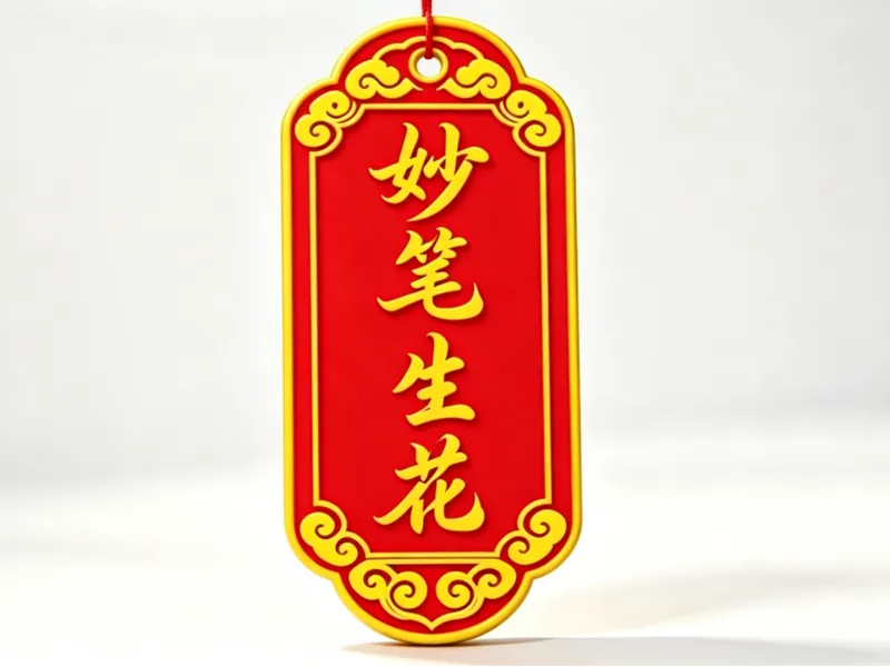 妙笔生花符牌挂件 祥云花边边框带挂孔 钥匙吊坠桌面摆件 中考高考 金榜题名