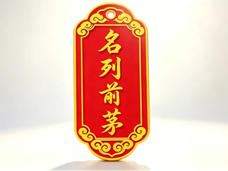 名列前茅符牌挂件 祥云花边边框带挂孔 钥匙吊坠桌面摆件 中考高考 金榜题名