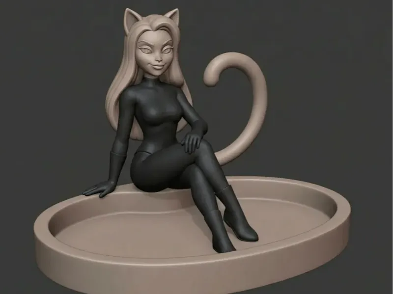 Feline Muse – Cat Girl Jewelry Tray & Desk Figure