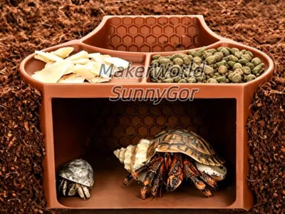 Reptile Food Bowl and Hideaway 2-in-1 House