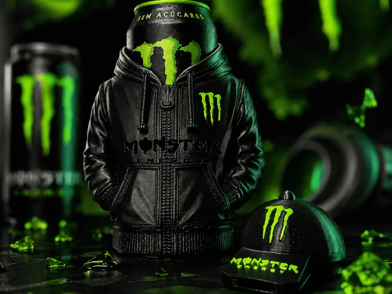 Porta Lata Monster Moletom Kit completo