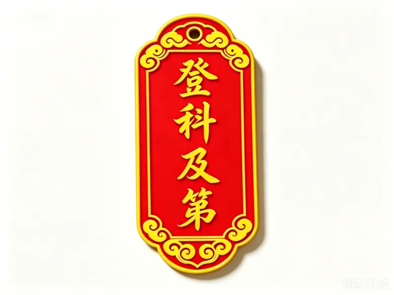 登科及第符牌挂件 祥云花边边框带挂孔 钥匙吊坠桌面摆件 中考高考 金榜题名