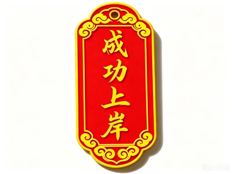 成功上岸符牌挂件 祥云花边边框带挂孔 钥匙吊坠桌面摆件 中考高考 金榜题名