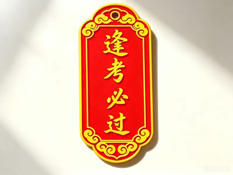 逢考必过符牌挂件 祥云花边边框带挂孔 钥匙吊坠桌面摆件 中考高考 金榜题名