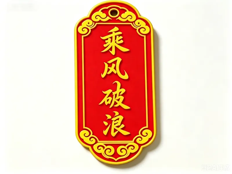 乘风破浪符牌挂件 祥云花边边框带挂孔 钥匙吊坠桌面摆件 中考高考 金榜题名