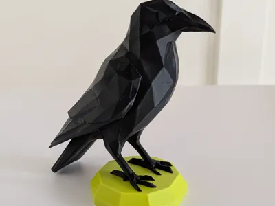Low Poly Raven Statue Remixed