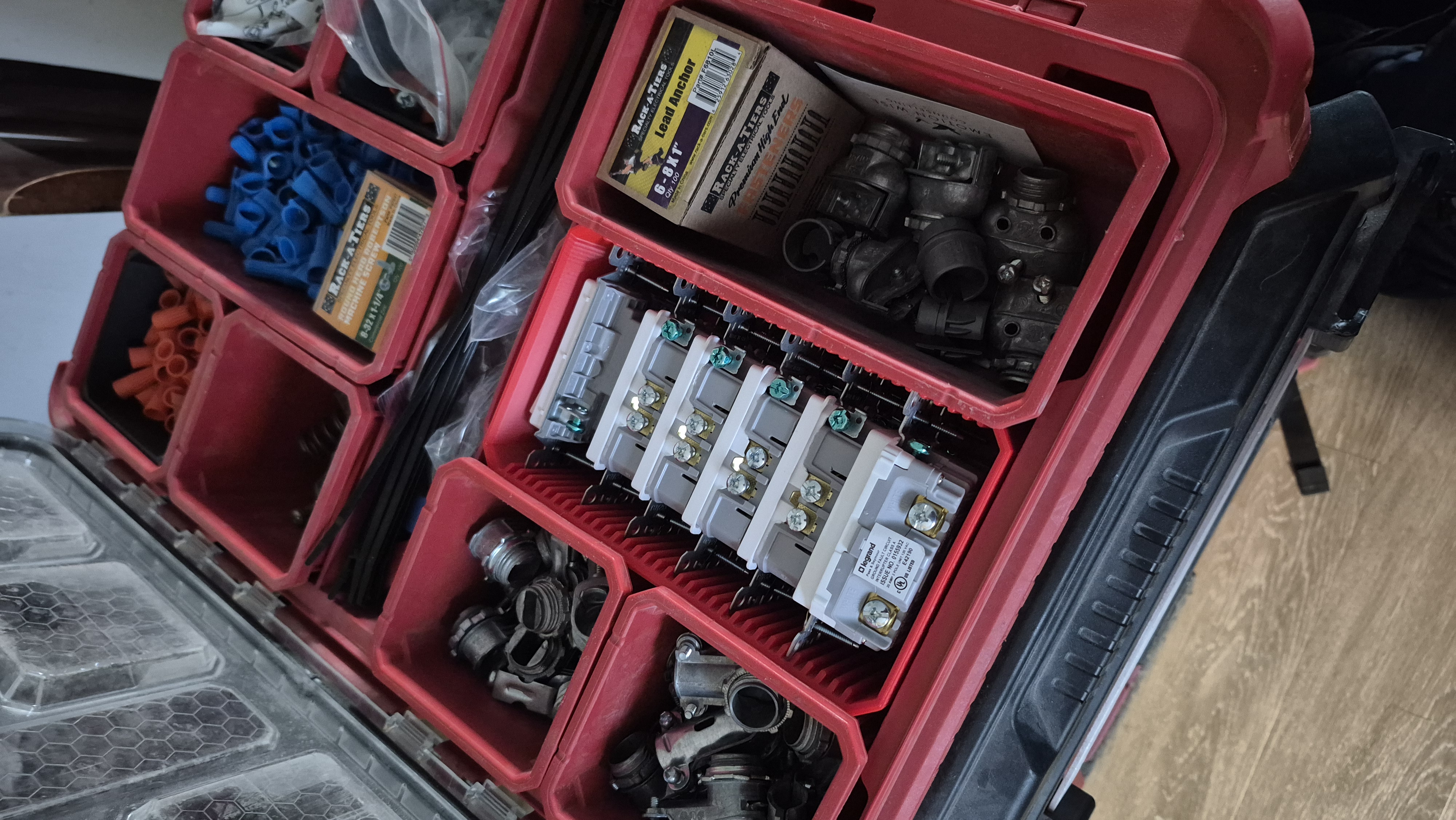 Milwaukee Packout Switch and Outlet Deep Bin