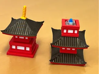 組み替え自由な三重塔のメカニカルスイッチ・クリッカー