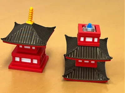 Modular three-story pagoda mechanical switch clicker