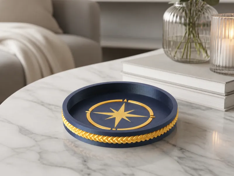 Compass Rose Tray - Nautical Nightstand Decor