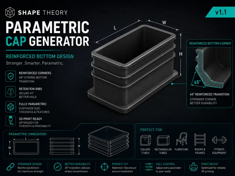 Parametric Cap Generator Reinforced Corner Design