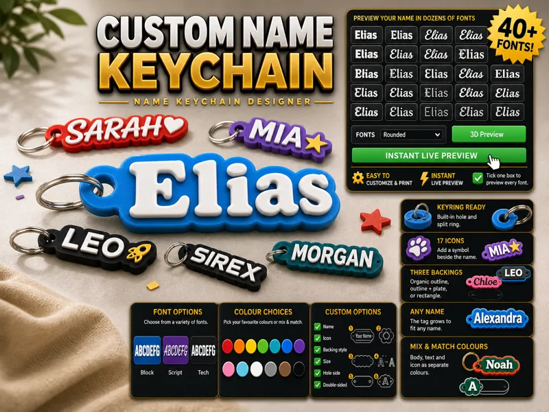 Ultimate Keychain Generator (Customisable)
