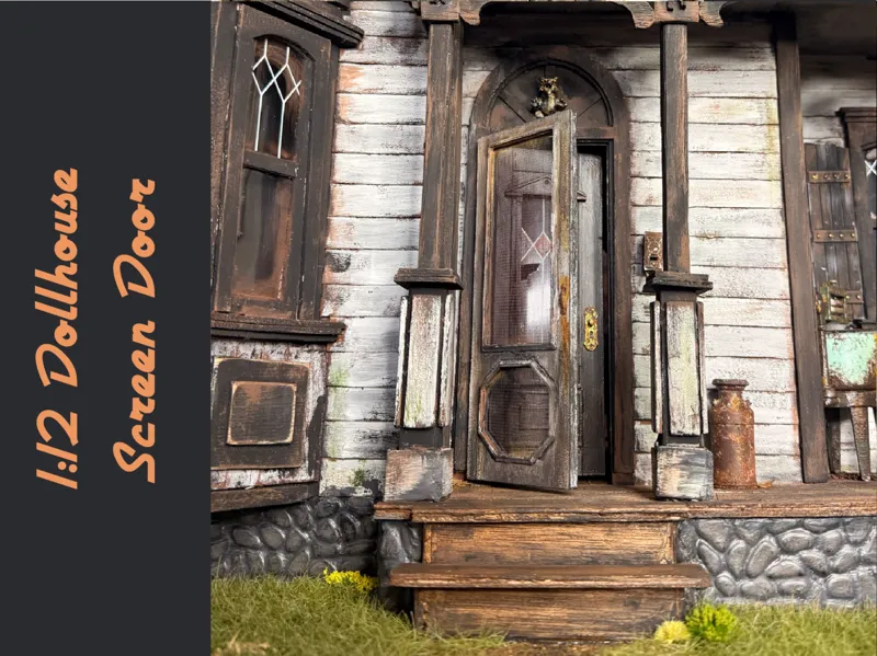 1:12 Dollhouse Antique Screen Door