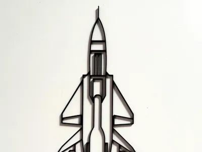JA37 Viggen lineart top view