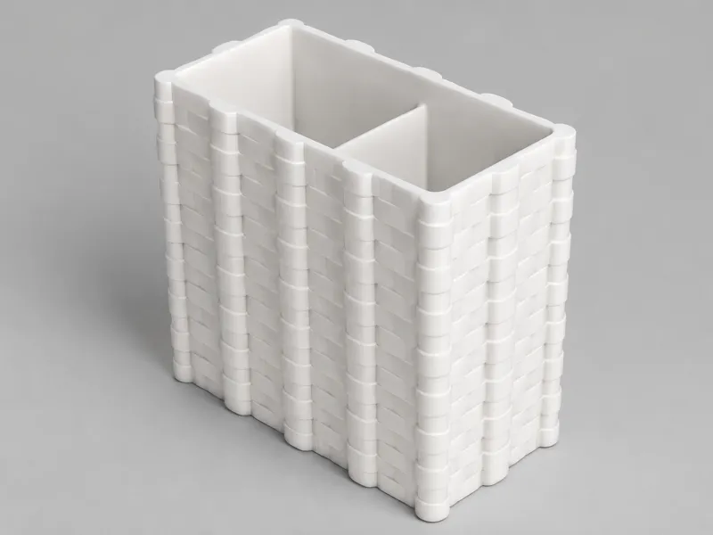 Tall Wave Desk Organizer 2 Compartments