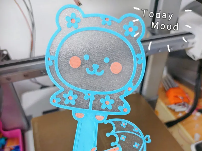 雨衣自嘲熊随身挂小扇子快速打印挂件
