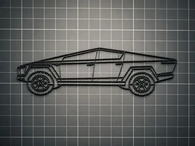 tesla cybertruck for T-shirt transfer