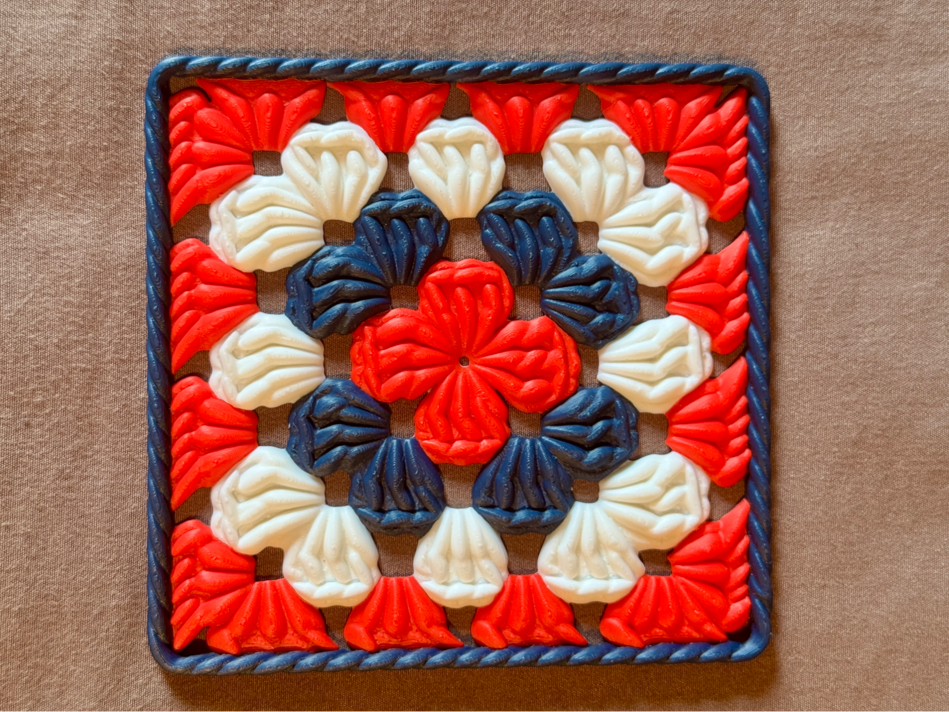 Multi-color and -size Granny Square w/ Americana