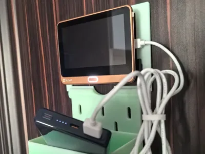 Ezviz Smart Peephole Doorbell IKEA Skadis Pegboard Frame Section adjusted for back bracket support and hanging + IKEA Box Accessories