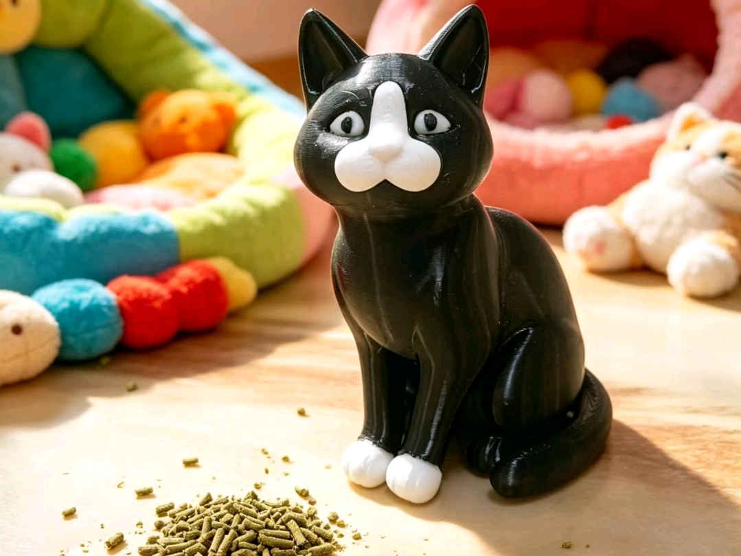 宠物猫摆件，无需多色，分件打印