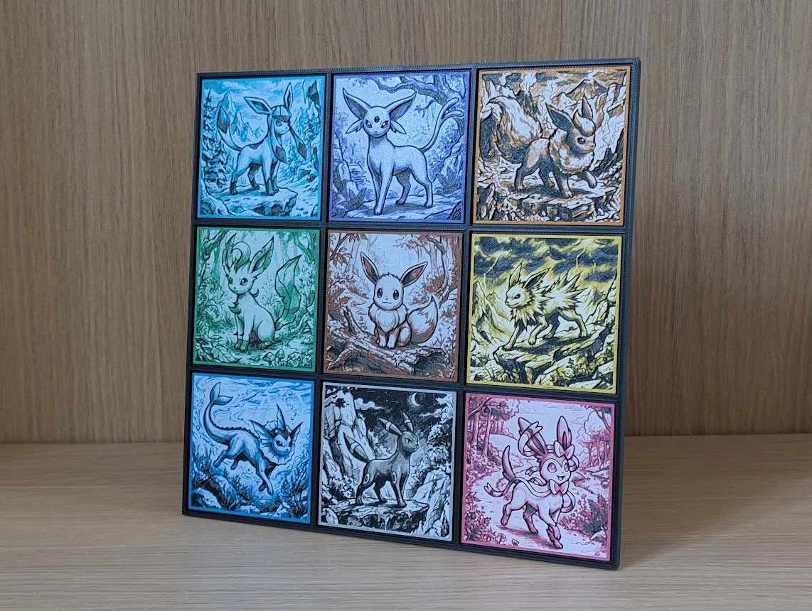 *NEW!* Eeveelution Pokemon Hueforge & Frame V2 - Free 3D Print Model ...