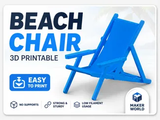 3D Printable Folding Beach Chair V2 | Easy Print