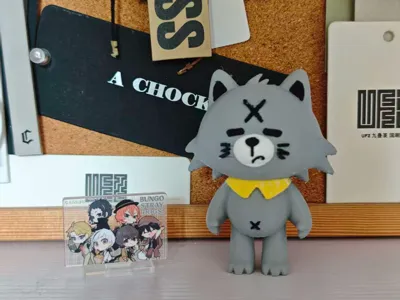 Multi-color model wolves mascot gloomy little grey wolf