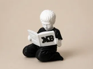 Kid reading magazine