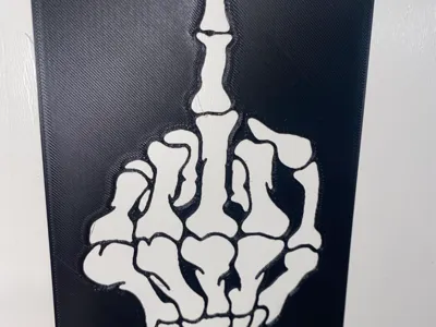 Middle Finger Skeleton Hand Stencil