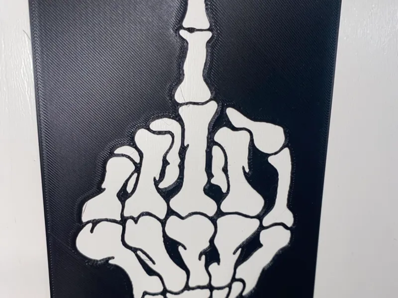 Middle Finger Skeleton Hand Stencil