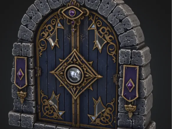 Double Porte de Donjon - Porte du Magicien