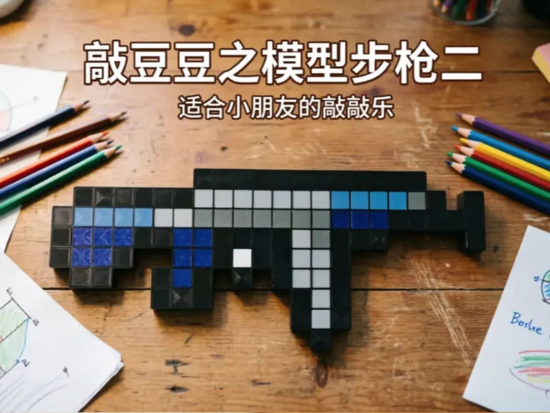 敲豆豆之步枪模型二【适合小朋友玩的拼豆敲敲乐】
