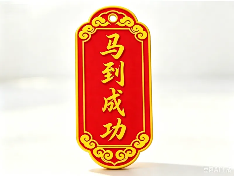 马到成功符牌挂件 祥云花边边框带挂孔 钥匙吊坠桌面摆件 中考高考 金榜题名
