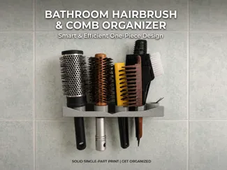 Bathroom Hairbrush & Comb Wall Organizer