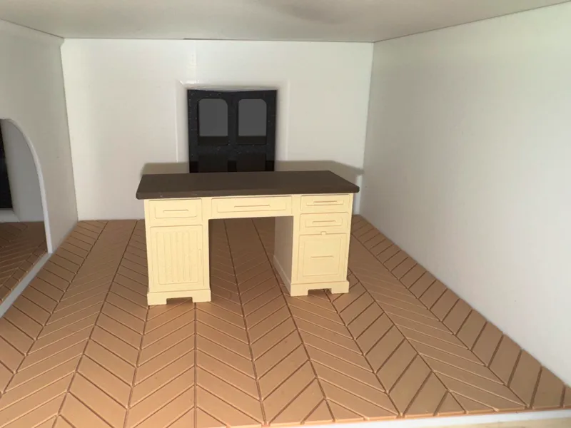 Miniature Dollhouse Desk with Two-Color no AMS