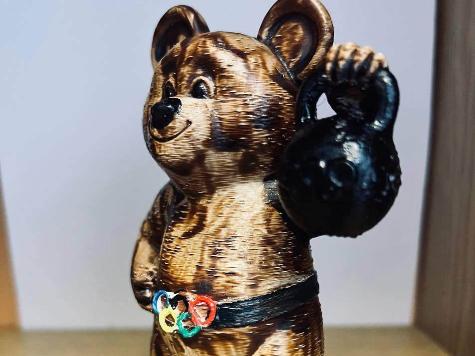 Vintage Soviet Bear Kettlebell Lifter STL