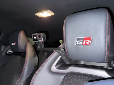 Toyota GR Yaris action cam mount for headrest