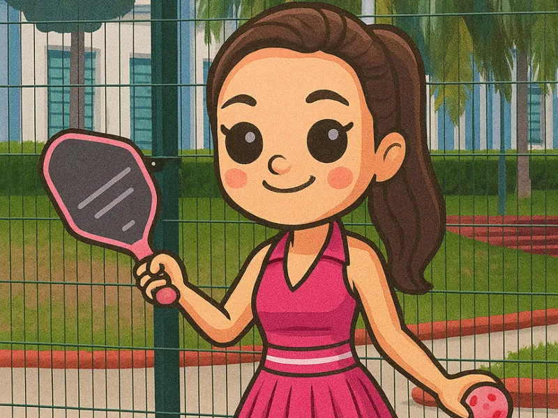 Cute Girl Playing Pickleball