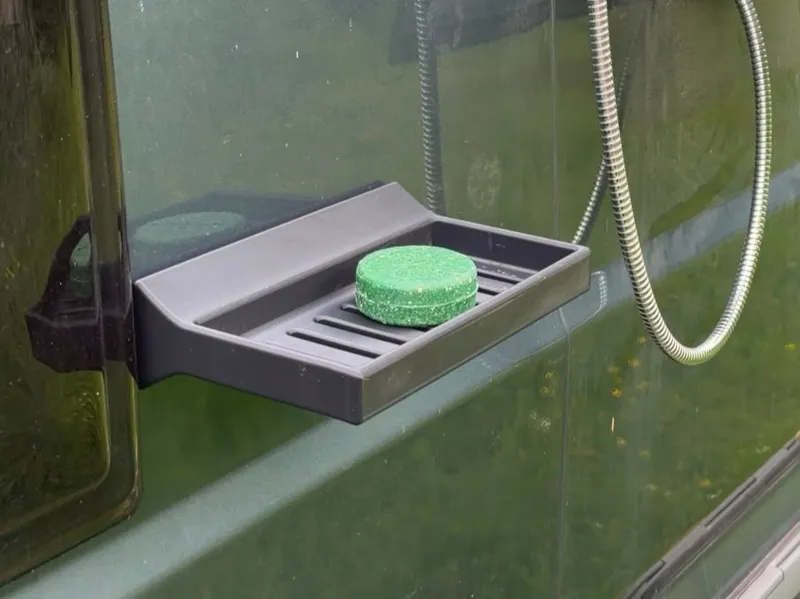 Magnetic tray  -  soap holder for outdoor shower