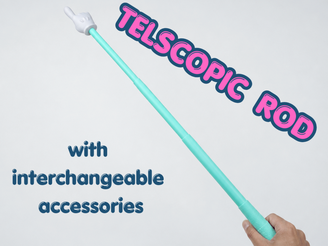 Telescopic rod with accessories