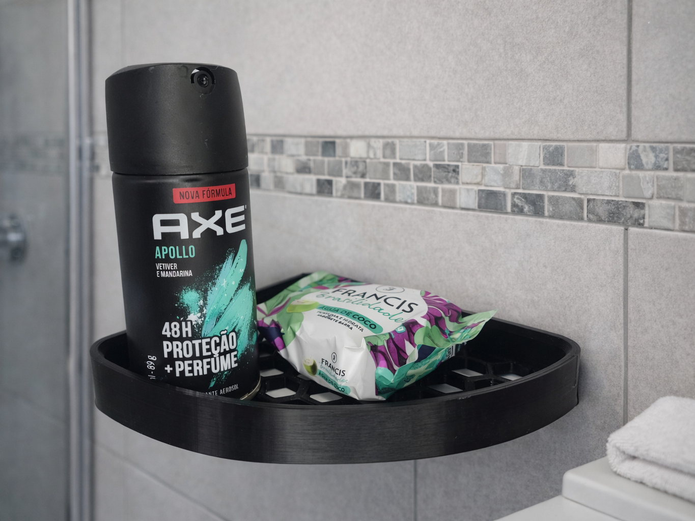 Honeycomb Corner Shelf Universal Mount Bathroom 