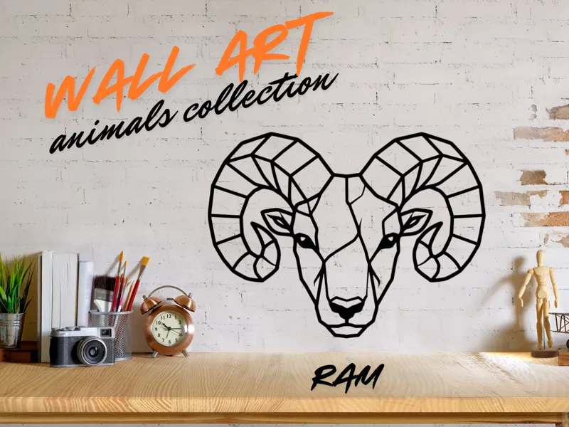 Geometric Wall Art - Animals Collection - Ram 