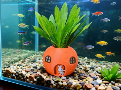 [Radish House] Aquatic Plant Planting Basket for Ecological Aquarium Landscaping | Like a 'Radish' Plugged into Your Fish Tank