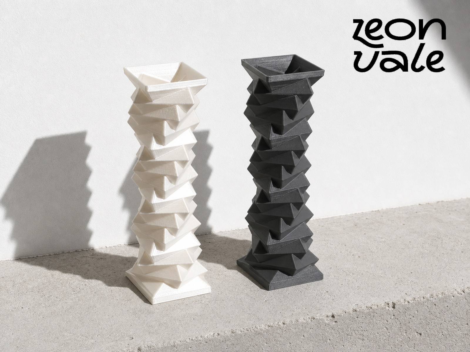 Brutalist Fold Tower Vase 粗野折面高塔花器 Vase