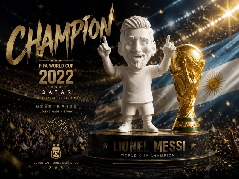 世界杯  梅西  MESSI 手办模型  