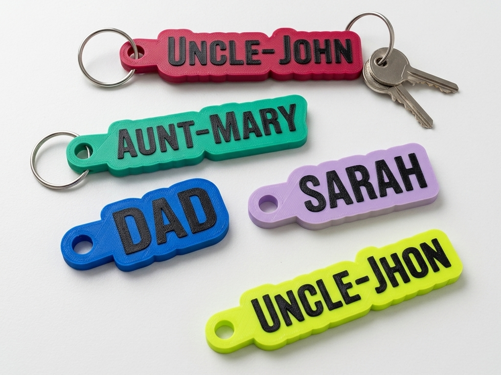 Customizable Bubble Text Keychain (OpenSCAD)