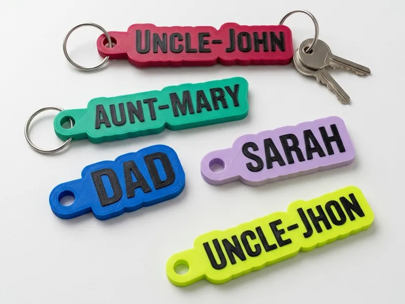 Customizable Bubble Text Keychain (OpenSCAD)